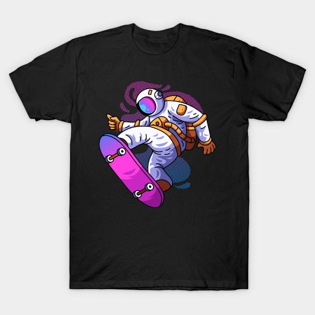 Astronaut Skater T-Shirt by yellowline